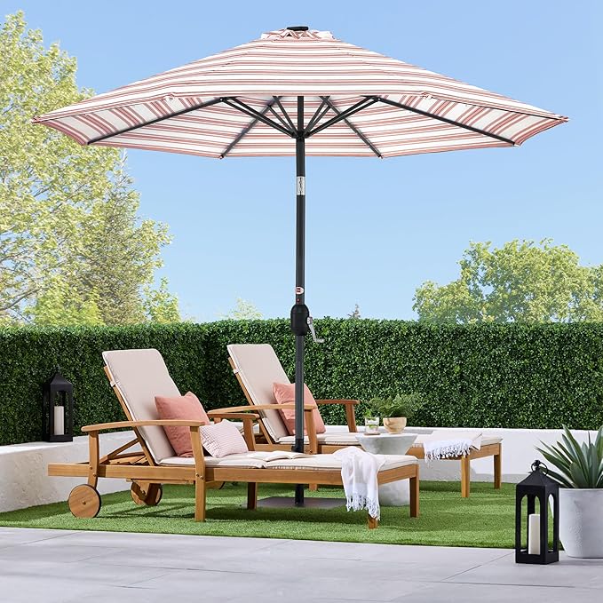 Best Choice Products 10ft Solar Polyester LED Lighted Patio Umbrella w/Tilt Adjustment and UV-Resistant Fabric - Image 3