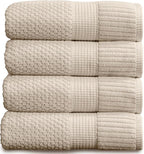 NY Loft 100% Cotton Bath Towel 4 Pack | Super Soft & Absorbent Quick-Dry Bath by NYLoft