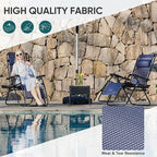 NEWBULIG Zero Gravity Chair Set of 4, Lounge Chair Folding Portable Adjustable Camping Reclining Chairs with Adjustable Pollow, Mesh Back, Cup Holder Trays Lawn Patio Chair for Pool Beach - Blue - Image 4