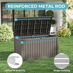 Outdoor Storage Box, Resin Deck Boxes Indoor and outdoor, Waterproof Storage Box Lockable Lid (Grey, 160 Gallon) - Image 5