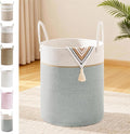 Tall Laundry Basket with Handles, 53L Portable Dirty Clothes Hamper, Boho by SunNewt