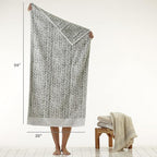 SKL Home Distressed Leaves 100% Turkish Cotton Premium Bath Towel, 600 GSM - Image 4