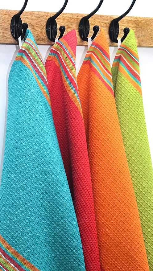 COTTON CRAFT Salsa Stripe Kitchen Towel - Image 4