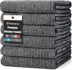 Homaxy Premium Kitchen Towels, Large Cotton Kitchen Hand Towels, Flat and Terry by Homaxy