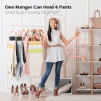 Velvet Pants Clothes Hanger Space Saving Non Slip Pants Shorts Hanger, - Image 4
