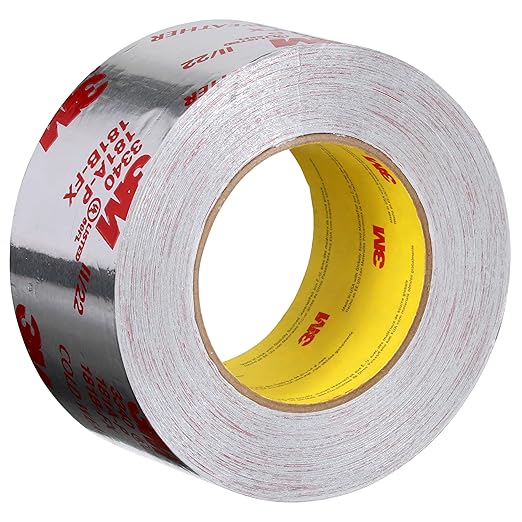 3M Aluminum Foil Tape 3340, 2.5" x 50 yd, 4.0 mil, Sealing and Patching Hot and by 3MIndustrial