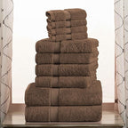 Superior Egyptian Cotton Solid Towel Set, Washcloths 13” x 13”, Hand Towels 20” - Image 2