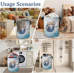 Cute Cat Laundry Basket, Foldable Oxford Cloth Sea Turtle Fish Coral Laundry - Image 7