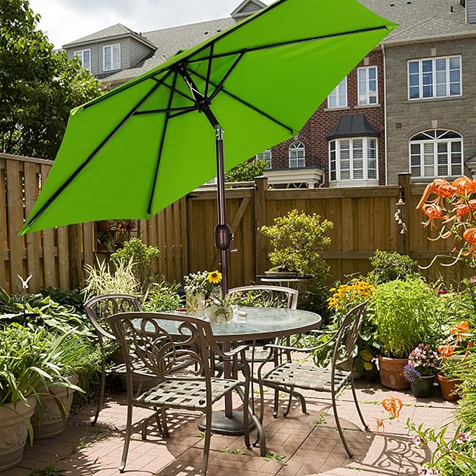 Blissun 7.5 ft Patio Umbrella, Yard Umbrella, Outdoor Market Umbrella with Push Button Tilt Crank, Lime - Image 7
