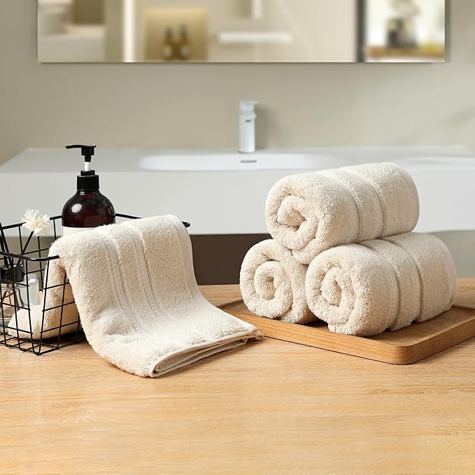 Simple&Opulence 4 Pcs Premium Hand Towels 16"x28", 600 GSM 100% Ring Spun Cotton - Image 8
