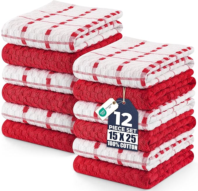 Utopia Towels - Kitchen Towels 12 Pack, 15 x 25 Inches, 100% Ring Spun Cotton by UTOPIATOWELS