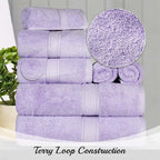 Superior Egyptian Cotton Solid Towel Set, Washcloths 13” x 13”, Hand Towels 20” - Image 3