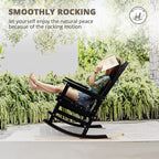 LUE BONA Outdoor Rocking Chairs Set of 4, Weather Resistant HDPS Poly Rocker Chairs, 350lb Heavy Duty, Oversized Porch Rocker for Adult, High Back Smooth Rocking Chairs for Outdoor & Indoor, Black - Image 7