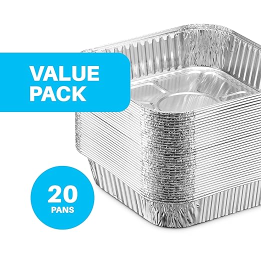 MontoPack 8” Disposable Aluminum Foil Square Baking Pans | 8 x 8 Cake Pan Tin - Image 2