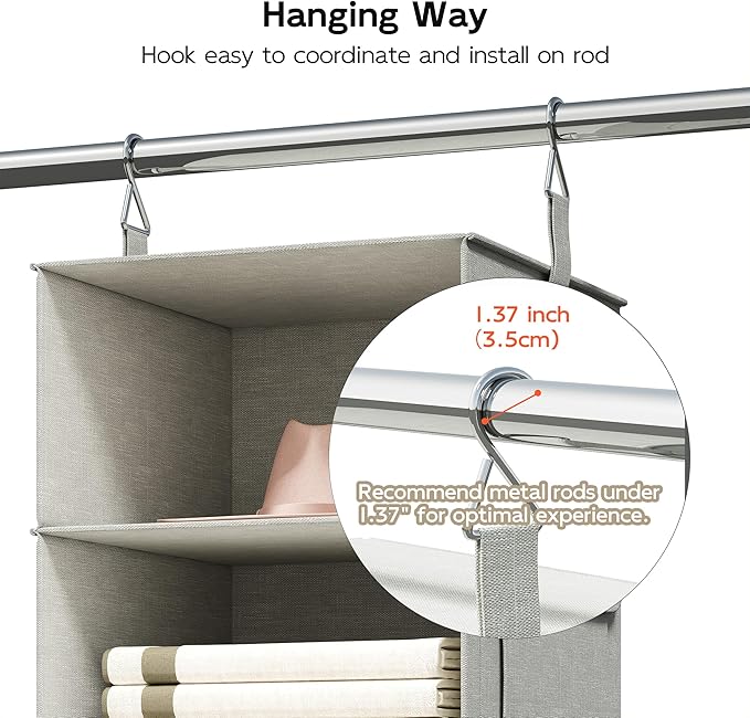 Vailando 3-Shelf Hanging Closet Organizer, Baby Clothes Storage and Organization - Image 7