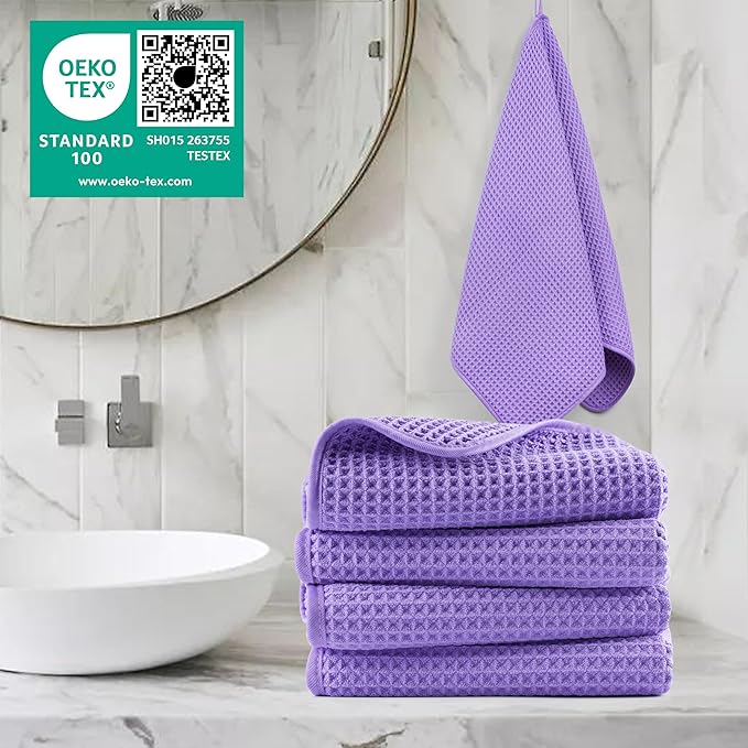 POLYTE 430 GSM Microfiber Lint Free Hand Towel, 16 x 30 in, 4 Pack - Image 2