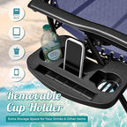 Homall Zero Gravity Chair Patio Folding Lawn Outdoor Lounge Gravity Camp Reclining Lounge Chair with Cup Holder Pillows for Poolside Backyard and Beach Set of 2 (Blue) - Image 6