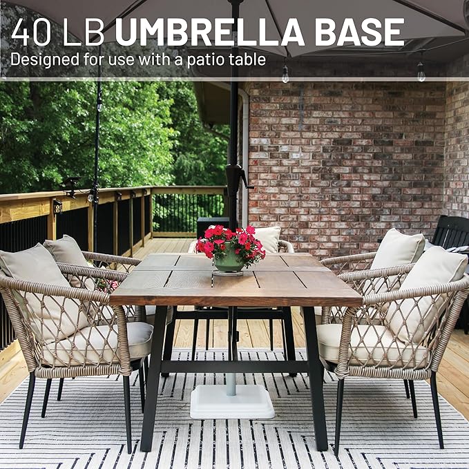 US Weight 40 Pound Umbrella Base - Weighted Umbrella base For Use With Patio Table – Heavy Duty Base- Made in the USA - Image 2