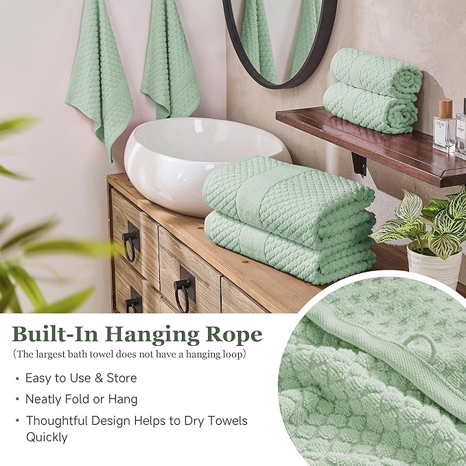 Simple&Opulence 6 Piece Luxury Towel Set, 100% Cotton Bathroom Towels - Image 3
