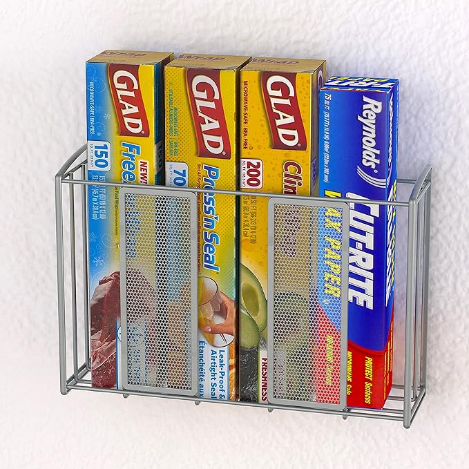 Simple Houseware Over Cabinet Door Organizer, 12.5"Wx3.75"Dx18"H, Mesh Silver - Image 4