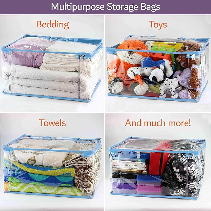 Clear Vinyl Zippered Storage Bags 40L Sturdy Storage Bags - Image 4