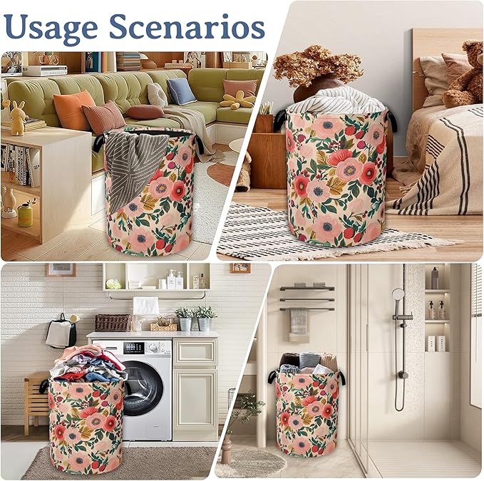 Vintage Flowers Laundry Hamper - Image 7