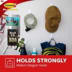 Command Medium Designer Hooks, 2 Hooks and 4 Command Strips, Damage-Free - Image 3