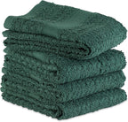 DII Basic Terry Collection Waffle Dishtowel Set, Solid Dark Green, 4 Piece - Image 4