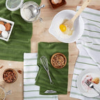 KitchenAid Albany Kitchen Towel 4-Pack Set, Matcha Green/White - Image 2