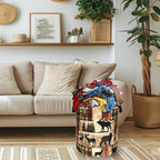 Deer Laundry Basket Portable Oxford Cloth Funny Retro Forest Animal Bears - Image 2