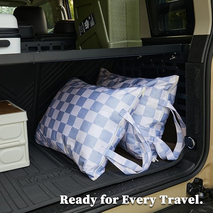 Checkered 2 Pcs Large Travel Laundry Bags - Image 4