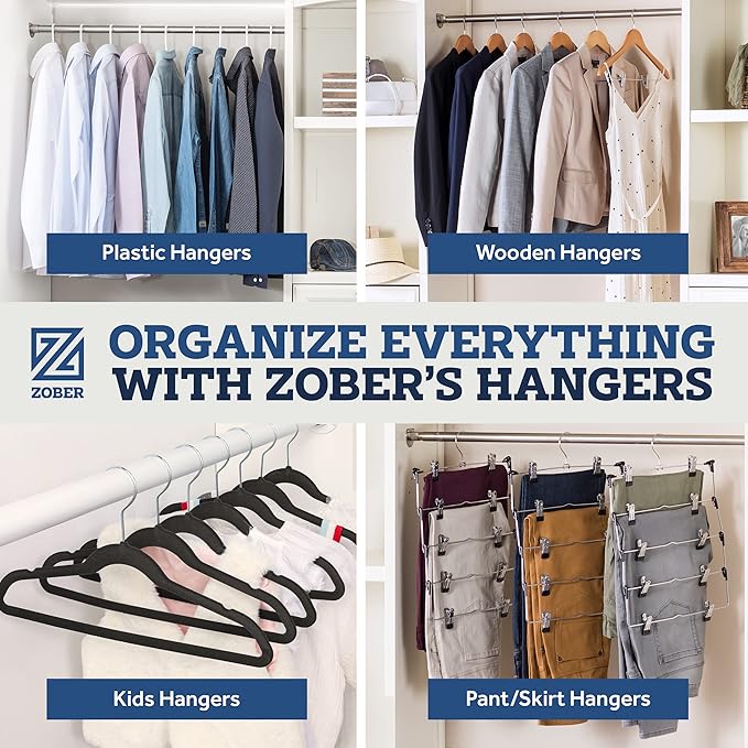 ZOBER Black Velvet Hangers 50 Pack - Image 8