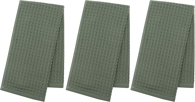 Mia's Dream Premium Cotton Waffle Bathroom Towel Set, 3 Pack Quick Drying - Image 2