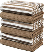 Premium Kitchen Towels | Large Cotton Kitchen Hand Towels | Popcorn Striped - Image 5