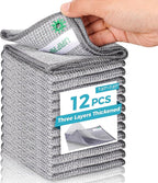 12 Pcs New Upgrade 3-Layer Non Scratch Wire Dishcloth, Cleans Fast Without by Unknown