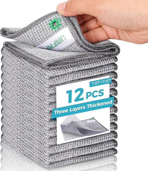 12 Pcs New Upgrade 3-Layer Non Scratch Wire Dishcloth, Cleans Fast Without by Unknown