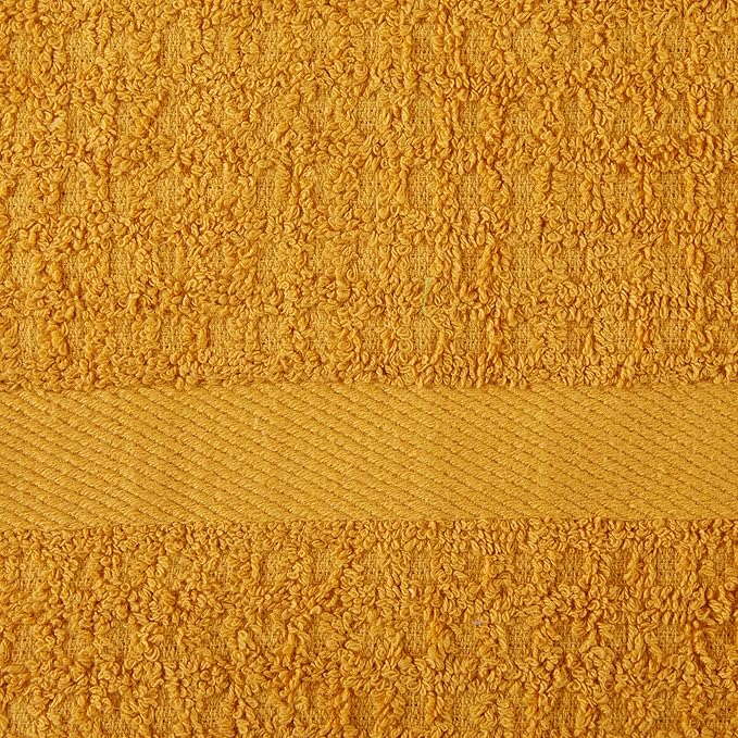 DII Basic Terry Collection Waffle Dishtowel Set, Solid Honey Gold, 4 Piece - Image 2