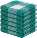 Homaxy 100% Cotton Waffle Weave Check Plaid Dish Cloths, 12 x 12 Inches by Homaxy