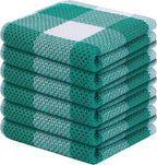 Homaxy 100% Cotton Waffle Weave Check Plaid Dish Cloths, 12 x 12 Inches by Homaxy