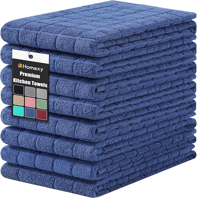 Homaxy Premium Cotton Kitchen Towels 16"x 28", Large Natural Ring Spun 390 GSM by Homaxy