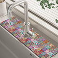 Faucet Draining Mat For Kitchen Sink Mexican Tiles Diatom Mud Absorbent Drain by Unknown