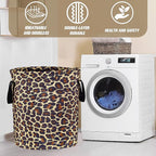 Brown Leopard Laundry Basket Foldable Oxford Cloth Funny Tote Bag Laundry - Image 7