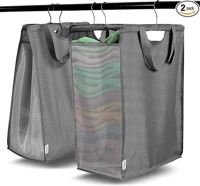 ALCOVA 2 Pack Hanging Laundry Hamper, Space-Saving Mesh Hanging Laundry Bag by ALCOVA