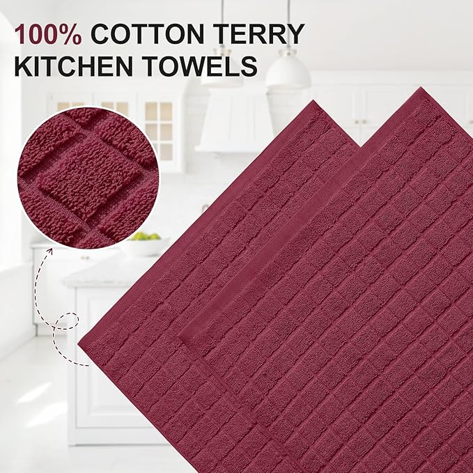 Homaxy Premium Cotton Kitchen Towels 16"x 28", Large Natural Ring Spun 390 GSM - Image 2