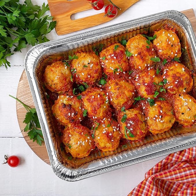 NYHI 9x13 Aluminum Pans With Lids, Disposable Half Size Steam Table Foil Pans - Image 2