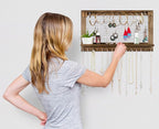 Rustic Jewelry Organizer with Bracelet Rod Wall Mounted - Image 3