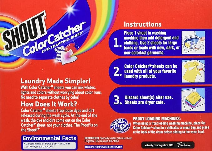 Shout Color Catcher Sheets for Laundry, Allow Mixed Washes, Prevents Color Runs - Image 2