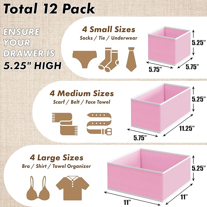 SIMPLE HOUSEWARE Foldable Drawer Organizer - Image 2