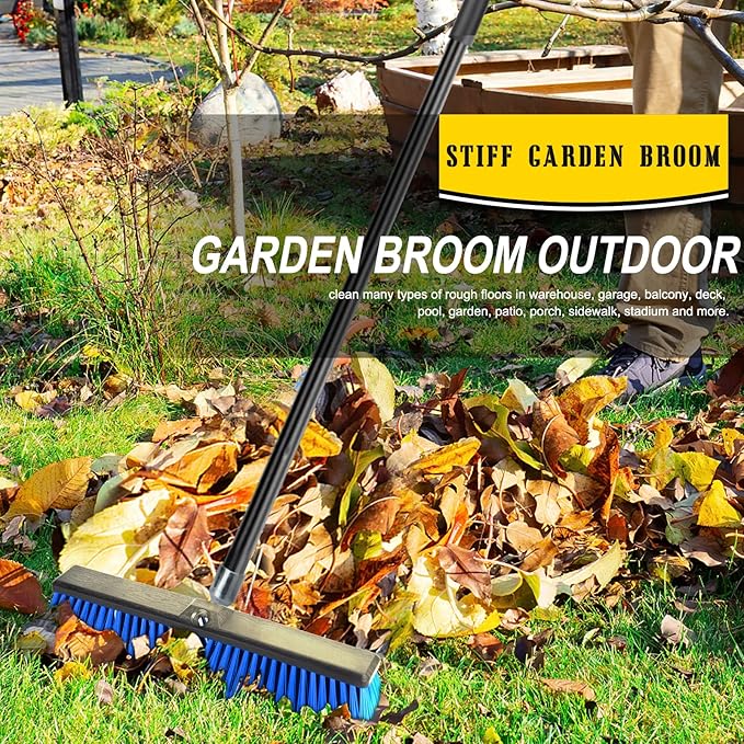 18 Inches Outdoor Push Broom Heavy Duty Shop Broom - Image 2