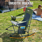 Portal Outdoor Rocking Chair Camping Folding Portable Rocker with Cup Holder Side Pocket Carry Bag, Support 350LBS (Green), 2 Pack - Image 4
